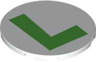 Tile, Round 6 x 6 with Super Mario Luigi Logo Bright Green Capital Letter L Pattern