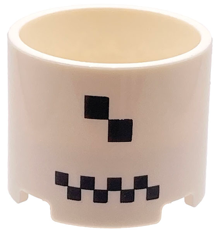 Brick, Round 3 x 3 x 2 with Recessed Center and Axle Hole with Black Checkered and 2 Squares Pattern