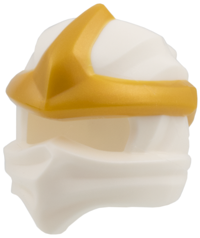 Minifigure, Headgear Ninjago Wrap Type 11 with Molded Large Pearl Gold 3 Point Emblem Pattern