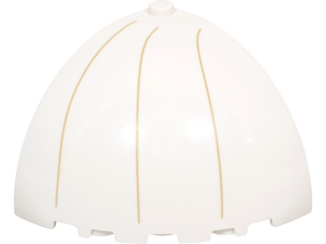 Brick, Round Corner 5 x 5 x 3 1/3 Dome Top with Tan Lines Pattern Model Left Side