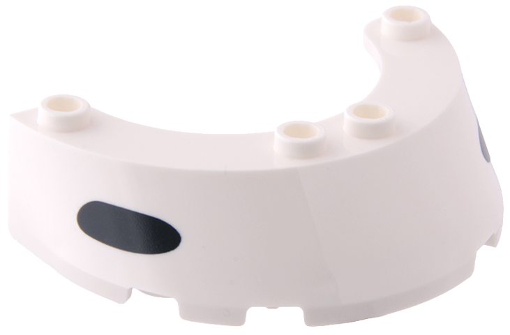 Windscreen 4 x 6 x 1 1/3 Round with 2 Black Ovals Pattern (Snoopy Eyes)