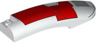 Wedge 10 x 2 x 2 Right with SW The Crimson Firehawk Red and Light Bluish Gray Hull Plates with Black Outlines Pattern
