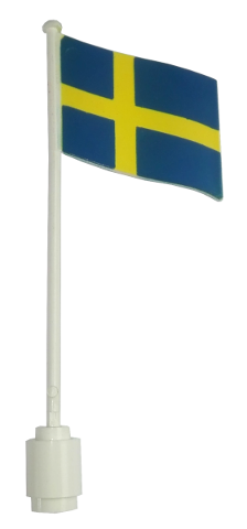 Flag on Flagpole, Wave with Sweden Pattern