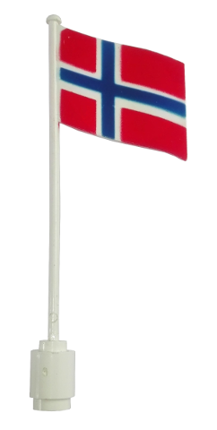 Flag on Flagpole, Wave with Norway Pattern