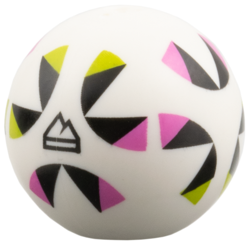 Ball, Sports Soccer with Stud Holder with Sports Mountain Logo, Black, Lime, and Dark Pink Shapes Pattern