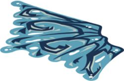 Cloth Wing Dragon Left, Medium Azure and Tattered with Dark Blue Veins Pattern