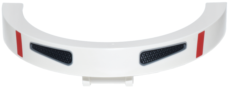 Vehicle, Mudguard 10 x 5 with Bar Handle with Black and Silver Air Vents and Red Lines Pattern