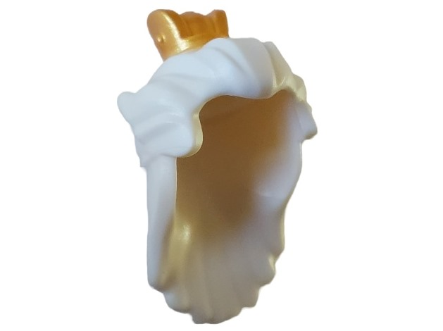 Part 85833pb01 Minifigure Hair Long Swept Back with Gold Crown