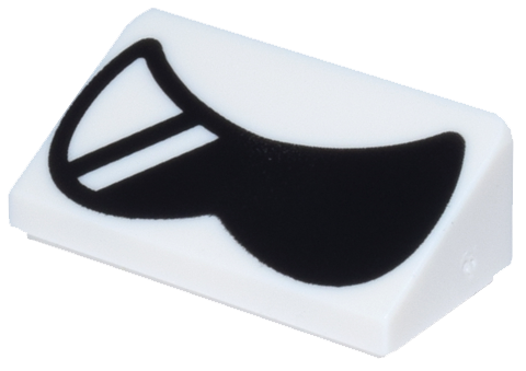 Slope 30 1 x 2 x 2/3 with Black Sunglasses with Reflections Pattern (Super Mario Cooligan Eyes)