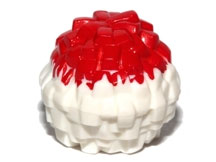 Minifigure, Utensil Cheerleader Pom Pom with Red Top Pattern