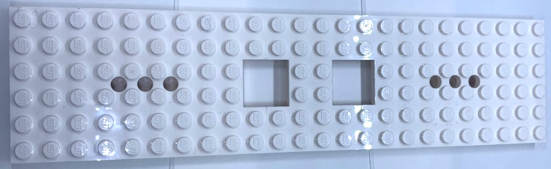 Placa Base De Tren De Lego 6 X 28 parte 2 recorte 3 agujeros 92339 92088 3026 MOC