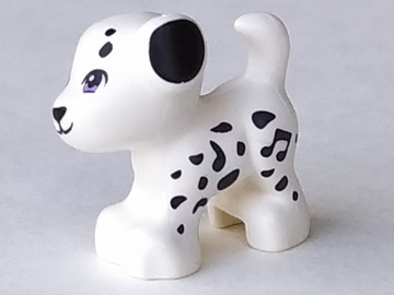 Dog, Friends Style, Puppy, Standing with Medium Lavender Eyes, Black Nose, Mouth, and Spots Pattern (Cookie)