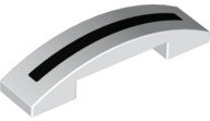 Slope, Curved 4 x 1 x 2/3 Double with Black Stripe Pattern