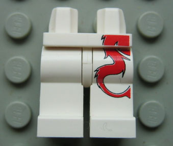 Hips and Legs with Red Dragon Tail Pattern