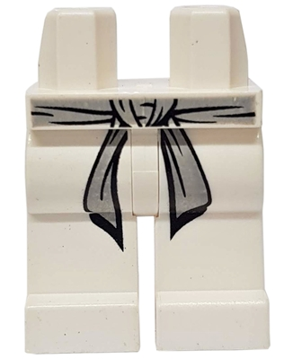 Hips and Legs with Light Bluish Gray Karate Belt Pattern