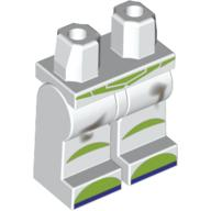 Hips and Legs with Lime Space Belt, Knee Pads and Boot Tips with Dark Purple Soles, Dark Tan Dirt Stains Pattern