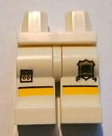 Hips and Legs with Gold 2 x 2 Brick Logo and Shield Emblem on Shorts, Yellow Knees Pattern