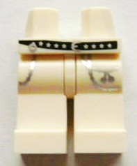 Hips and Legs with Black Belt with Stars and Silver Chains Pattern