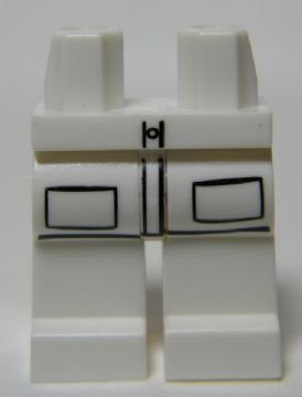 Hips and Legs with 2 Lab Coat Pockets and 1 Button Pattern