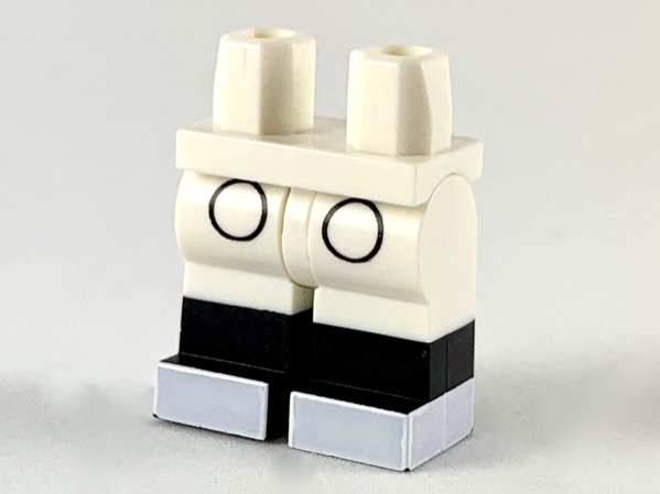 Figurka LEGO Bílé nohy s černým pruhem zepředu