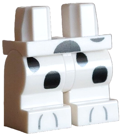 Hips and Medium Legs with Black Dalmatian Spots and Light Bluish Gray Paws Pattern