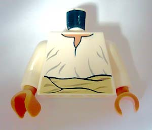 Torso Indiana Jones with Loose Shirt and Tan Belt Pattern / White Arms / Nougat Hands