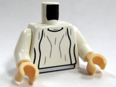 Torso SW Loose Dress Light Bluish Gray Folds Pattern (Leia) / White Arms / Light Nougat Hands