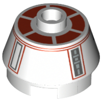 Cone 2 x 2 Truncated with SW R5-D8 / R5-D4 Astromech Droid, Printed Top Pattern