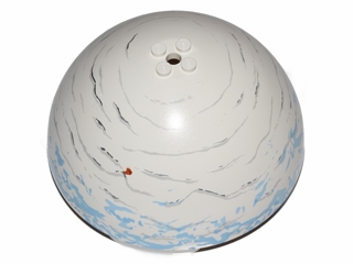 Cylinder Hemisphere 11 x 11, Studs on Top with Light Bluish Gray and Medium Blue Planet Pattern (SW Hoth)