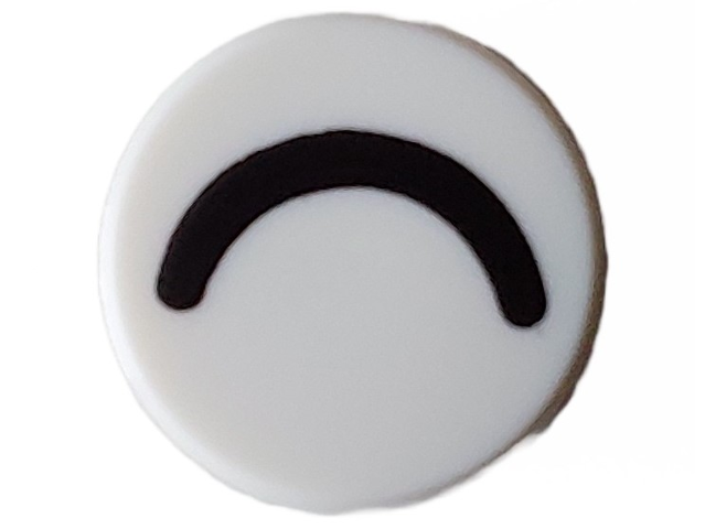 Tile, Round 1 x 1 with Black Eye Closed (Thin Curved Line) Pattern