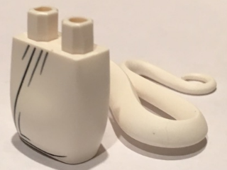 Lower Body, Serpent with Molded Flexible Rubber (Same Color) Tail and Printed Black Robe Folds Pattern