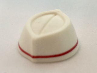 Minifigure, Headgear Cap, Butcher / Food Service with Red Stripe All Around Pattern