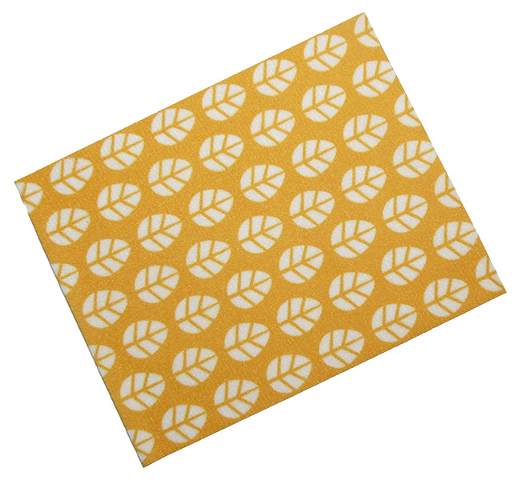 Duplo, Cloth Blanket 8 x 10 cm with Leaves on Bright Light Orange Background Pattern