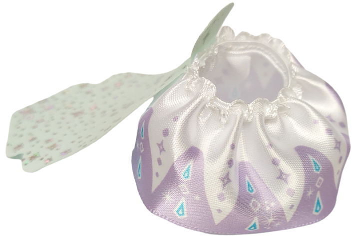 Duplo Wear Cloth Skirt Satin with Medium Lavender Hem and Silver Sparkles Pattern