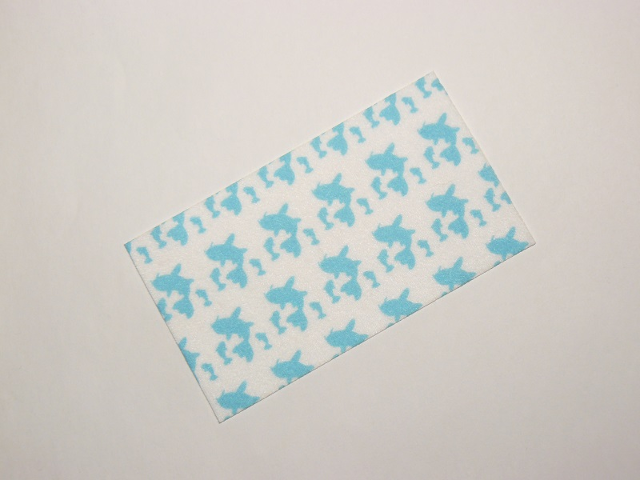 Duplo, Cloth Towel 5 x 9 cm with Medium Azure Koi Fish Pattern