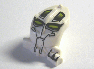 Minifigure, Head, Modified Bionicle Toa Mahri Kongu / Matoro with Lime Eyes Pattern (Matoro)