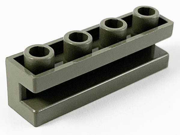 Lego 2653 Brick 4x Modified 1 x 4 with Groove Black 
