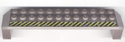 Arch 2 x 14 x 2 1/3 with Black and Yellow Danger Stripes Pattern