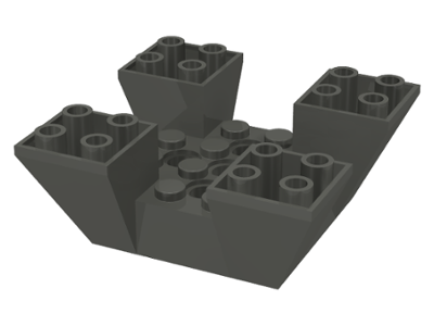 Dark Grey 1 x lego 30373 Brick Gradient Osmosis Slope Inverted 6x6x2 Quad New