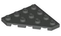 LEGO Lot of 4 Black 4x4 Flat Corner Plates