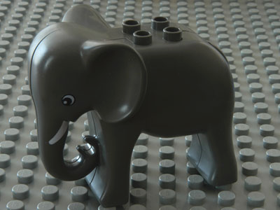 Part 31159c01pb03 Duplo Elephant Adult with Eyes Round and White Tusks Pattern Duplo Duplo Animal BrickLink