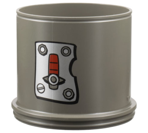 Duplo Ball Tube Straight with Slider on Silver Panel with Bolts and Screws Pattern