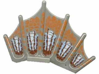Dinosaur Sail Fin with Orange, Maroon, Light Blue, and White Scale Pattern