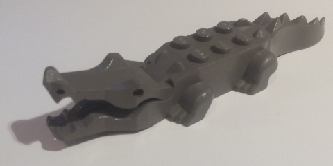 LEGO Dark Green Alligator Crocodile with 8 Teeth Part Piece Animal