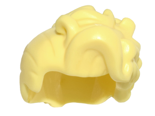 Minifigure, Hair Female with High Bangs, Large Wavy Curls and Small Bun