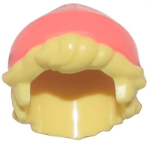 Mini Doll, Hair Combo, Hair with Hat, Short Tousled with Molded Coral Beanie / Knit Cap Pattern