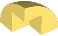 Brick, Round Corner 2 x 2 x 1 2/3 Dome Top in Bright Light Yellow