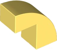 Slope, Curved 2 x 1 x 1 2/3 in Bright Light Yellow