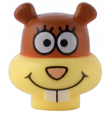 Minifigure, Head, Modified Sandy Cheeks with Dark Orange Top Pattern