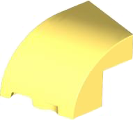 Wedge 3 x 2 x 1 2/3 Left No Studs in Bright Light Yellow